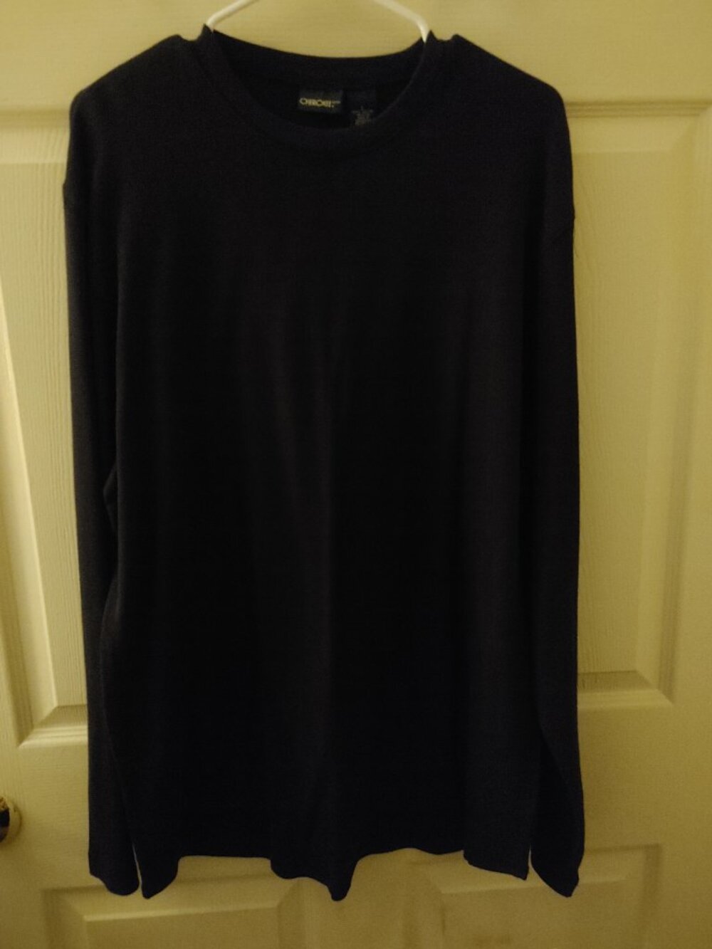 Men's BNWT Deep Navy Cherokee Long Sleeved Shirt 100% Cotton Size Large